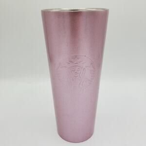 Starbucks Rose Pink Metallic Stainless Steel Tumbler 24oz